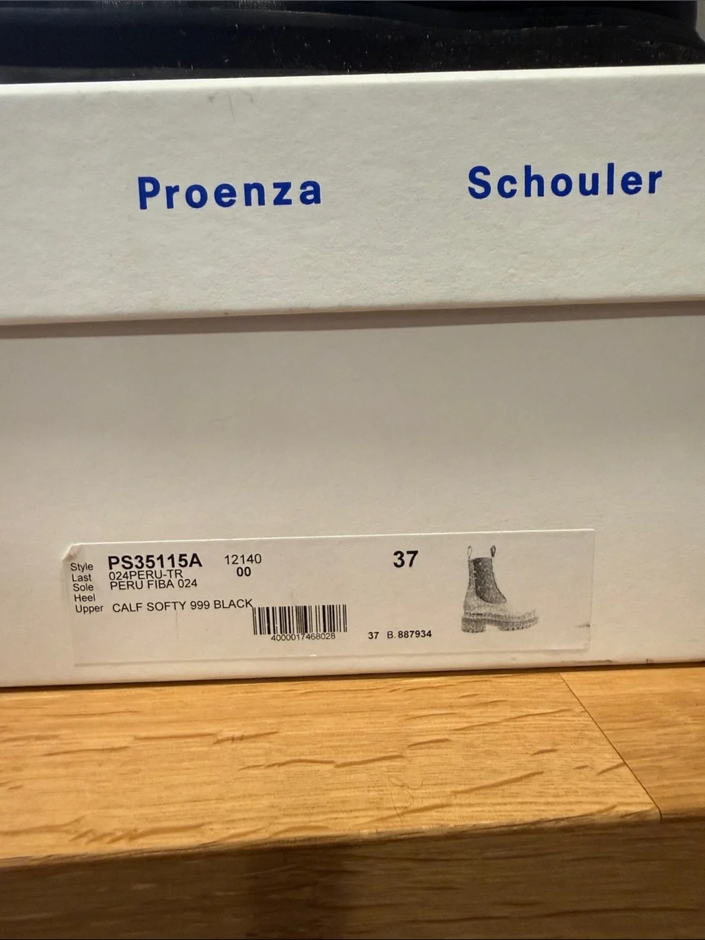 Proenza Schouler Black Leather Chelsea Lug Sole Platform Boots Italy EU 37
